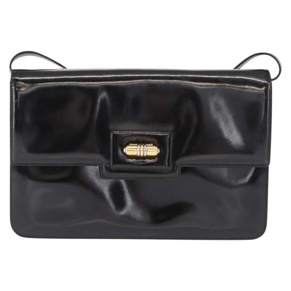 Gucci Patent Leather Shoulder Bag Black